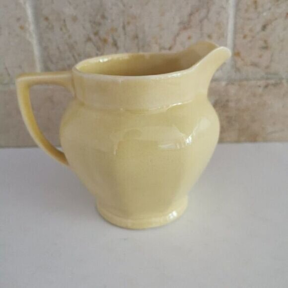 Vintage Yellow Creamer Pitcher CRAZING Tudor Ware Barker Bros Langton - Picture 3 of 9